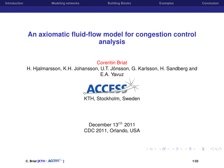 an axiomatic fluid flow model for congestion control