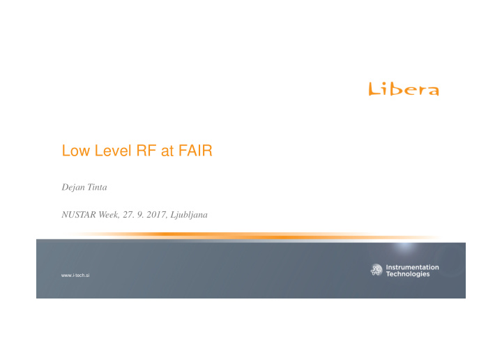 low level rf at fair