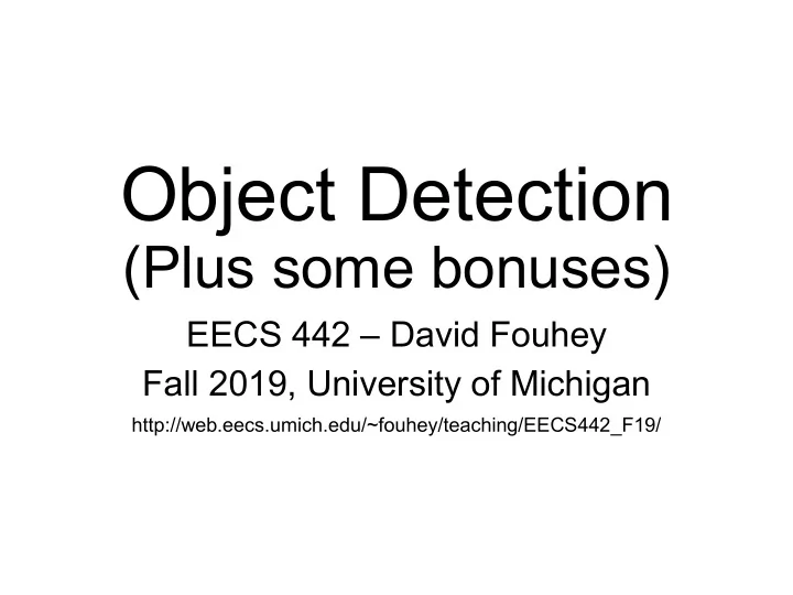 object detection