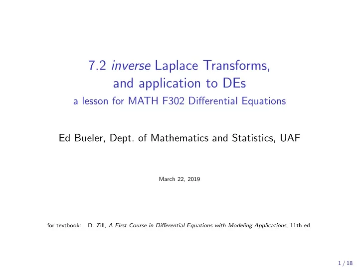 7 2 inverse laplace transforms and application to des