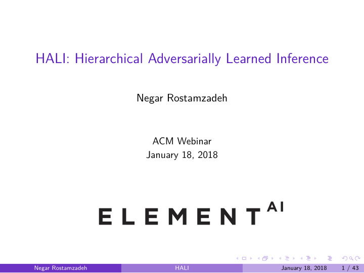 hali hierarchical adversarially learned inference