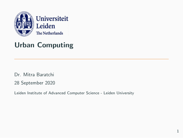 urban computing