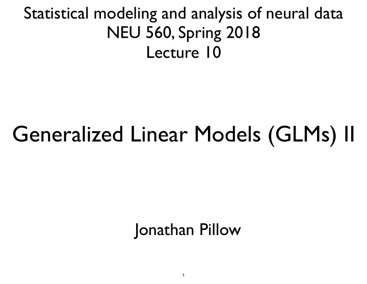 generalized linear models glms ii