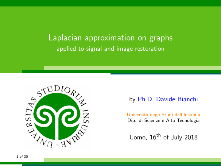 laplacian approximation on graphs