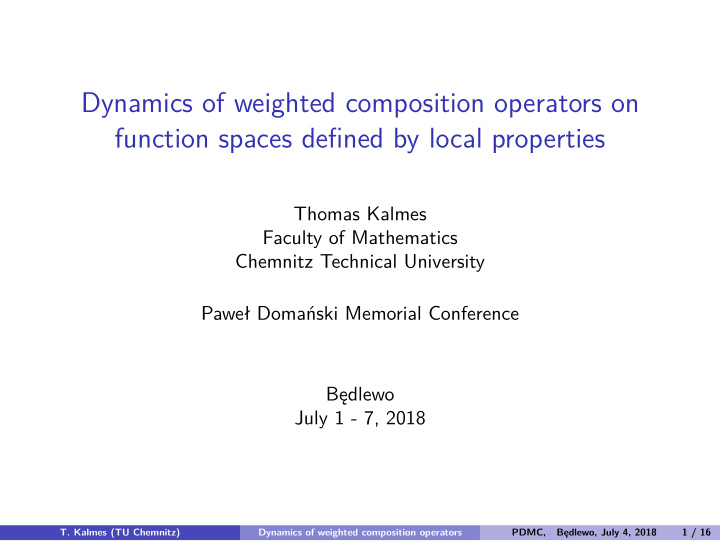 dynamics of weighted composition operators on function