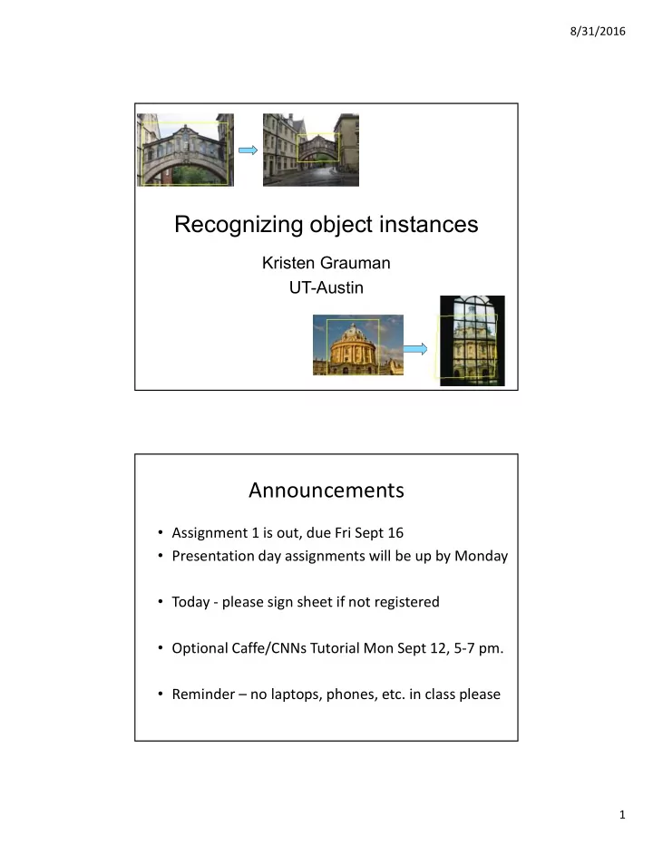 recognizing object instances