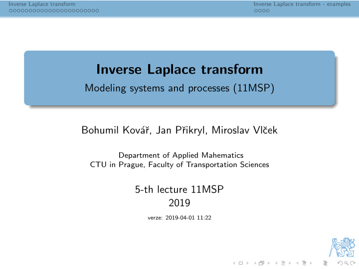 inverse laplace transform