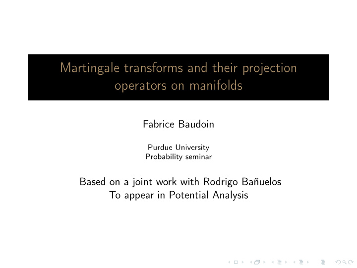 martingale transforms and their projection operators on