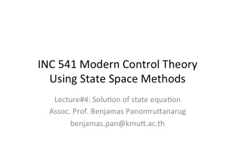 INC  541  Modern  Control  Theory    Using  State  Space  Methods
