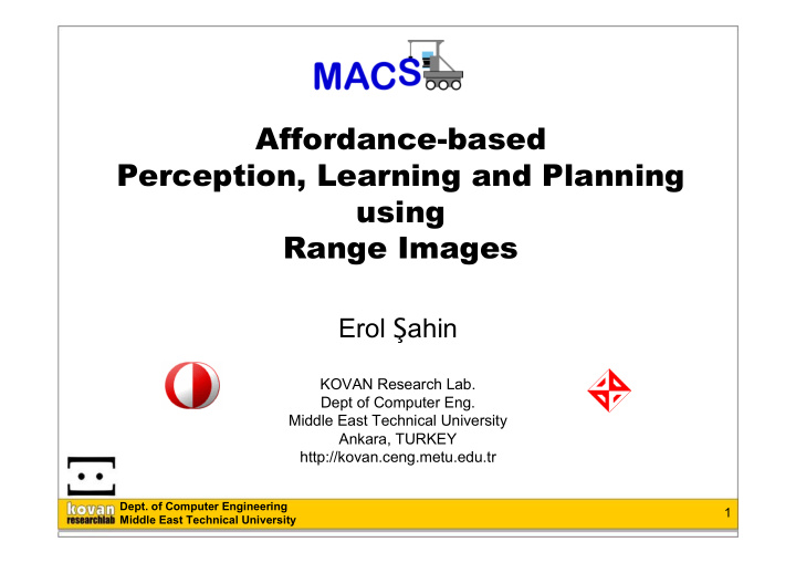 affordance based perception learning and planning using