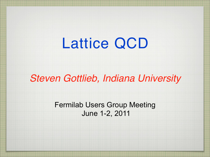 lattice qcd