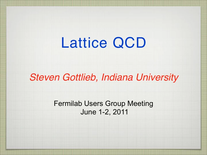 lattice qcd