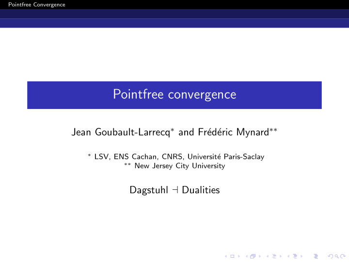 pointfree convergence