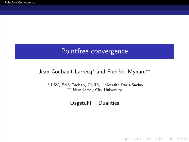 pointfree convergence