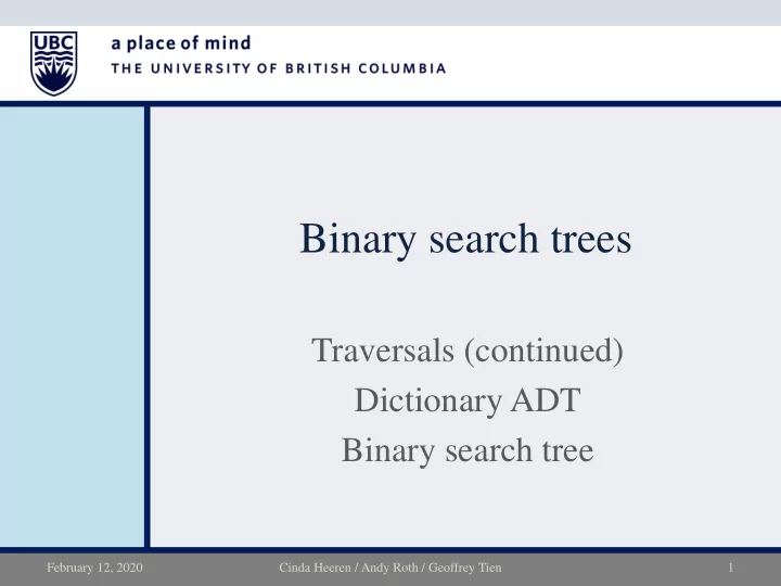binary search trees