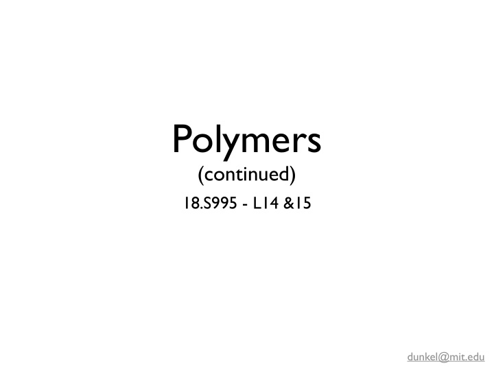 polymers