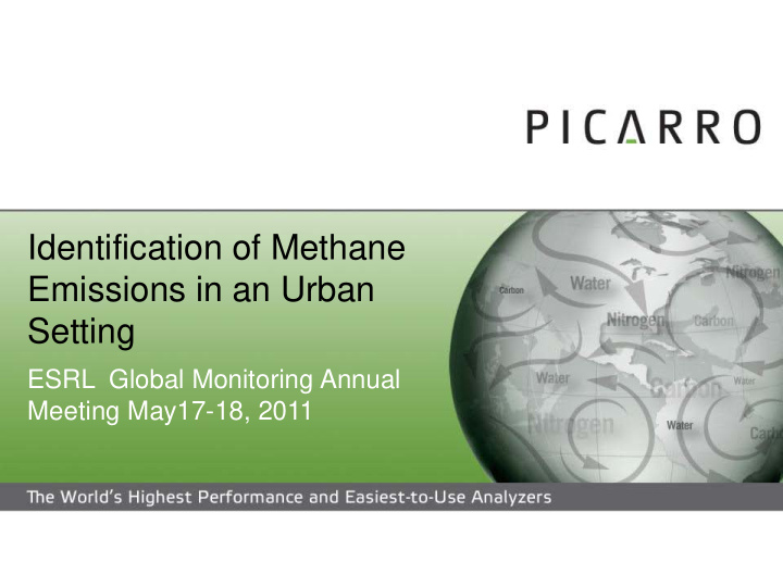 identification of methane emissions in an urban setting