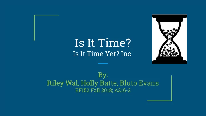is it time