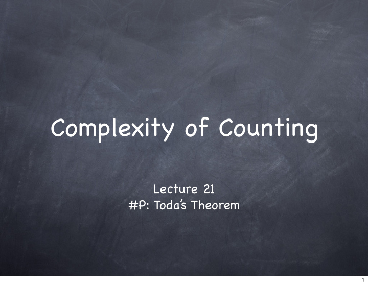 complexity of counting