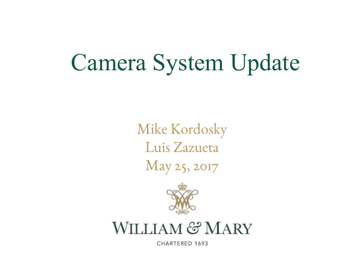 camera system update