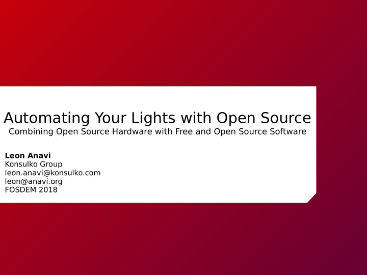 automating your lights with open source