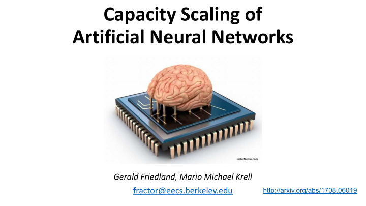 capacity scaling of artificial neural networks