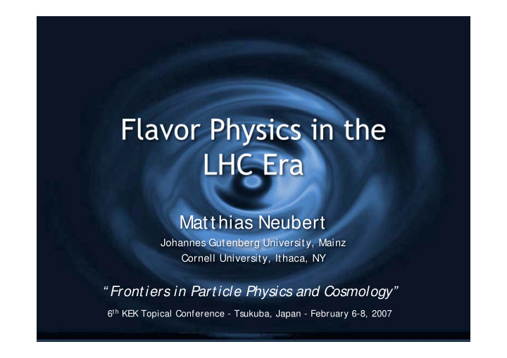 flavor physics in the lhc era