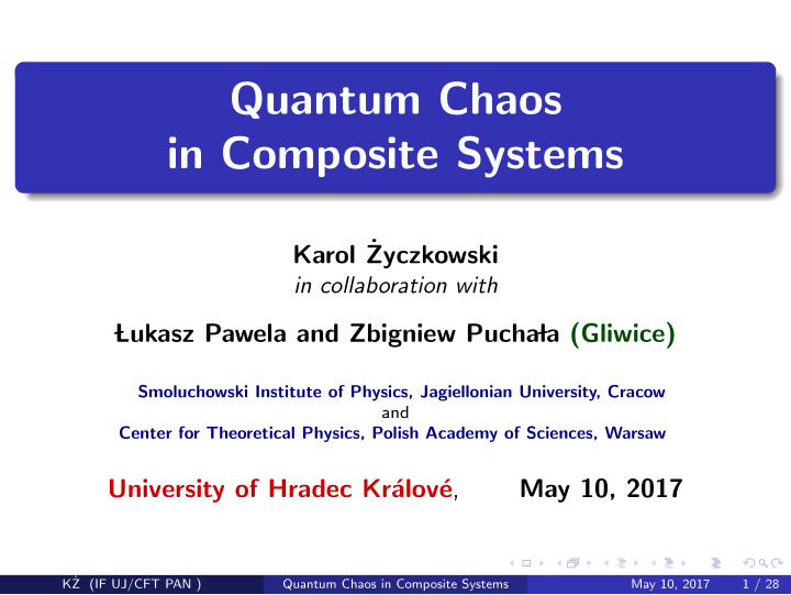 quantum chaos in composite systems