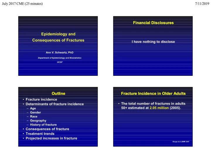 financial disclosures financial disclosures epidemiology