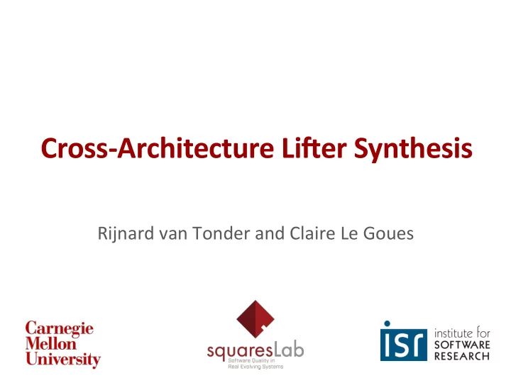 cross architecture li er synthesis