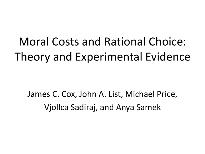 theory and experimental evidence