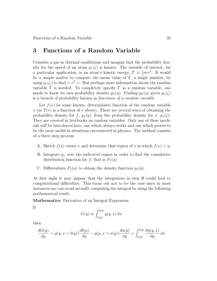 3 functions of a random variable