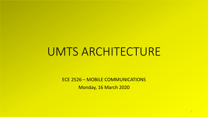umts architecture