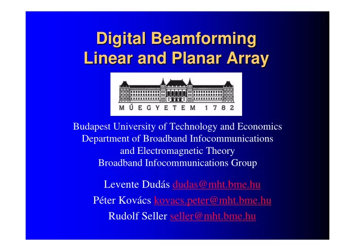digital beamform beamforming ing digital linear and and