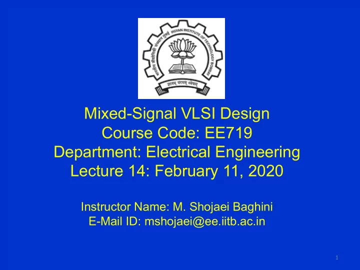 mixed signal vlsi design course code ee719 department