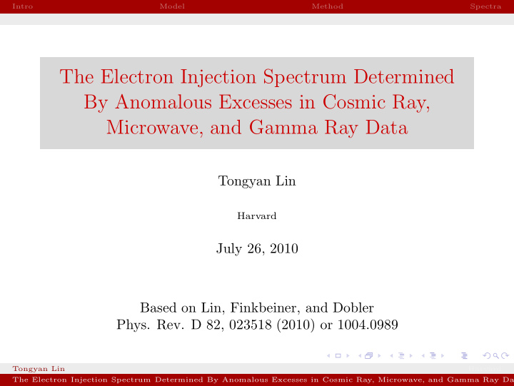 the electron injection spectrum determined by anomalous