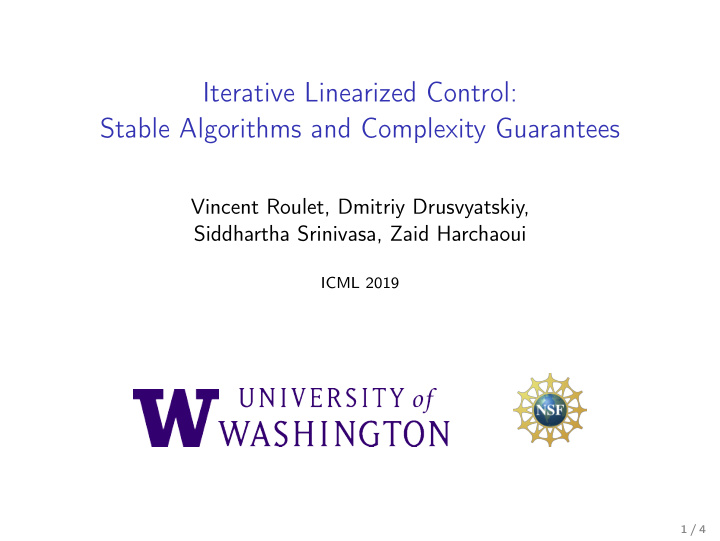 iterative linearized control stable algorithms and