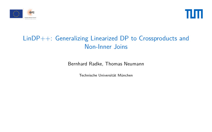 lindp generalizing linearized dp to crossproducts and non