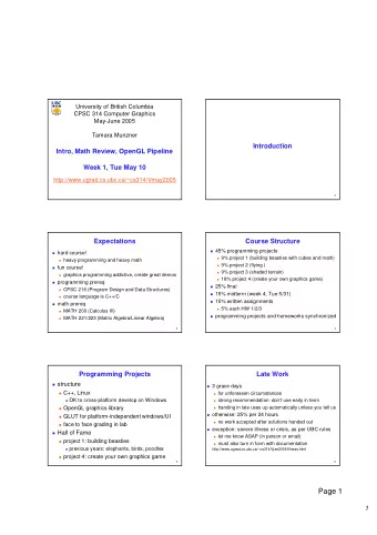 Page 1  1  Regrading  Course Information  to request assignment or exam regrade  course web
