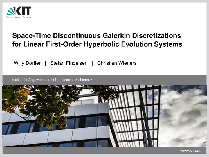 space time discontinuous galerkin discretizations for