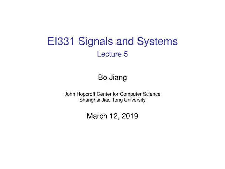 ei331 signals and systems