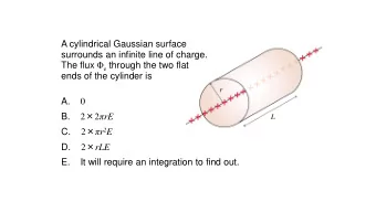 QuickCheck 24.12  A cylindrical Gaussian surface  surrounds an infinite line of charge. The flux