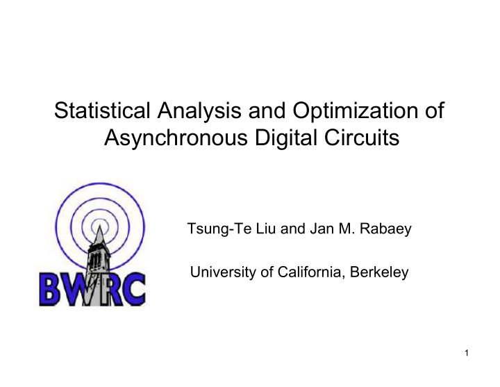 statistical analysis and optimization of asynchronous