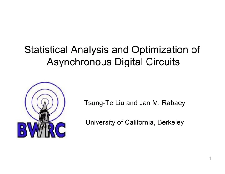 statistical analysis and optimization of asynchronous