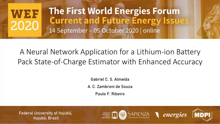 a neural network application for a lithium ion battery