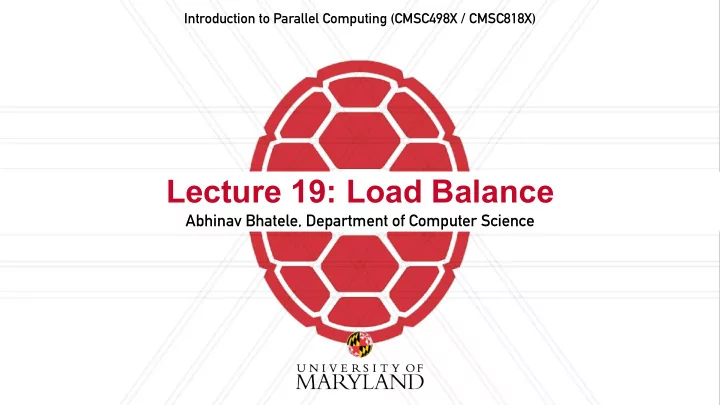 lecture 19 load balance