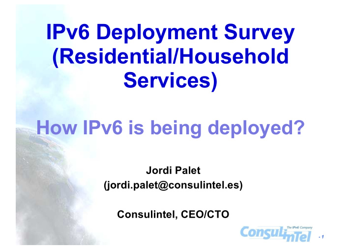 ipv6 deployment survey residential household services