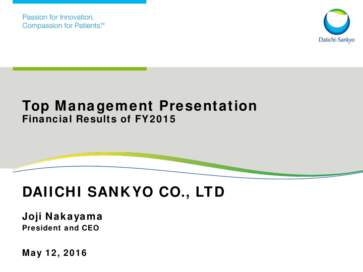 top management presentation
