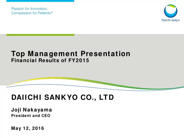 top management presentation