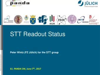 STT Readout Status  Peter Wintz (FZ Jlich) for the STT group  Mitglied der Helmholtz-Gemeinschaft